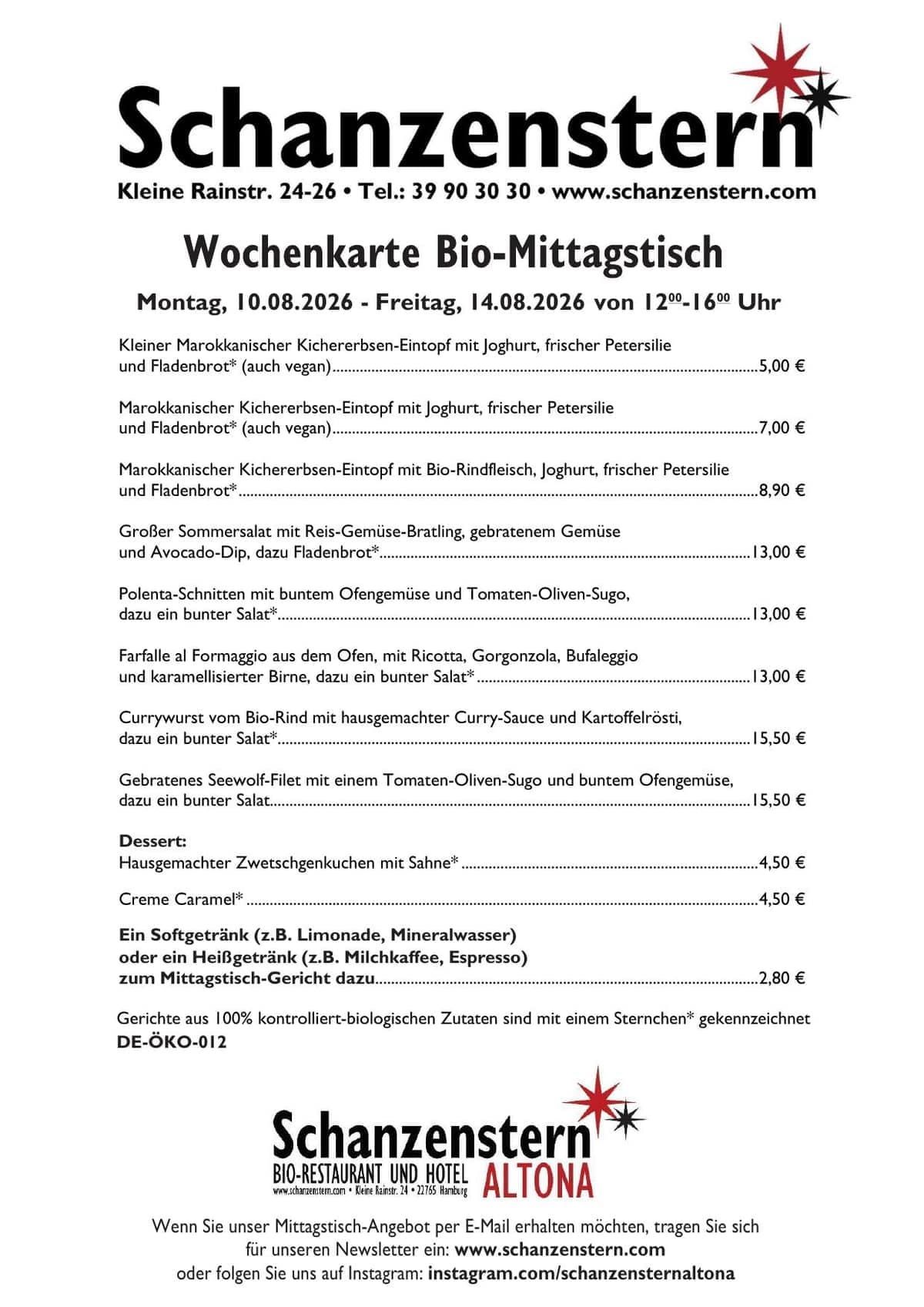 Aktuelle Wochenkarte als PDF