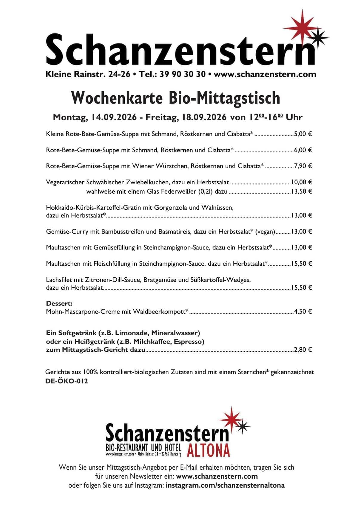 Aktuelle Wochenkarte als PDF