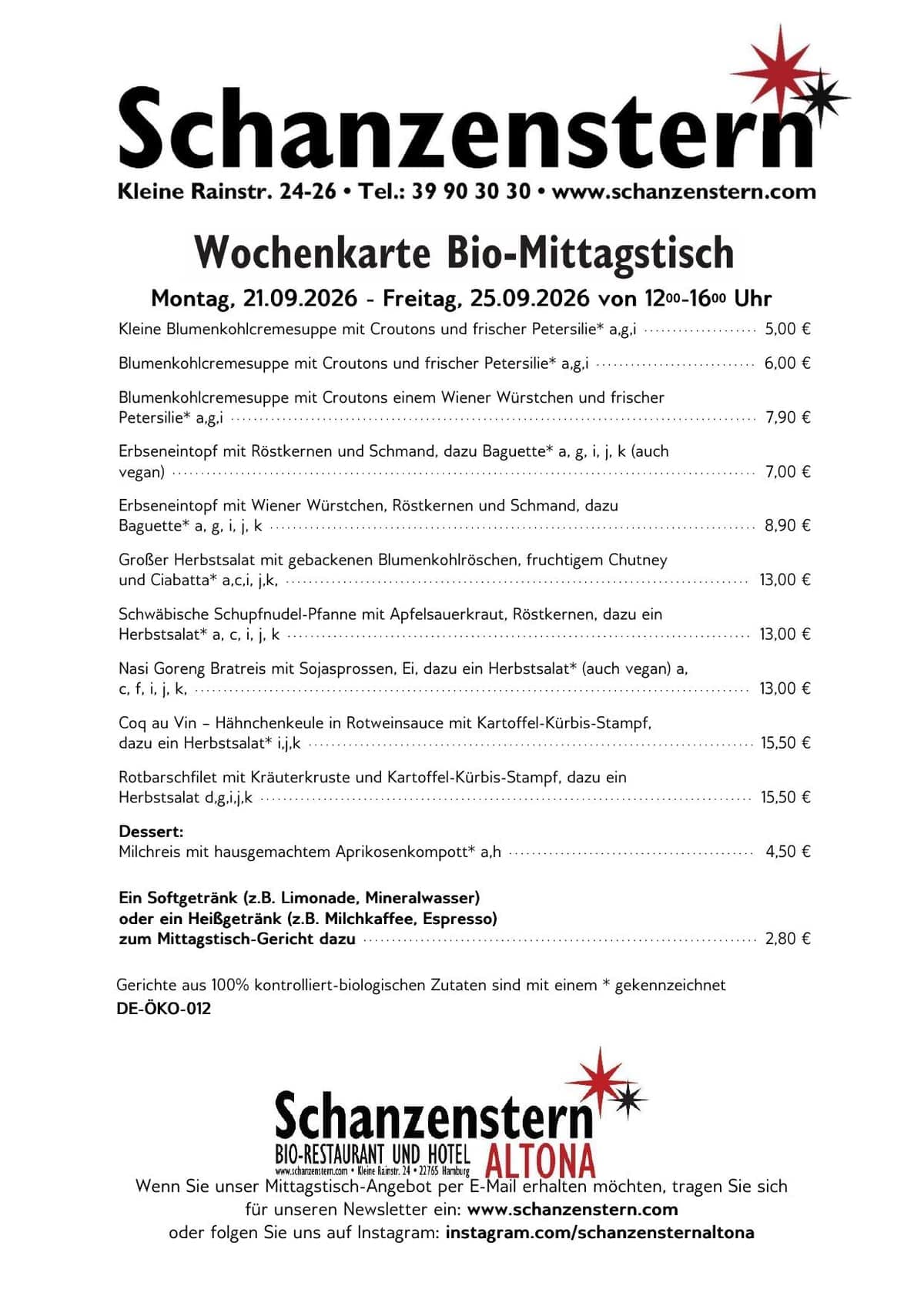Current weekly menu as PDF